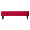 Picture of Pouf puff padded bench in wood and burgundy velvet for interior glamor CHANTAL