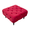 Picture of Pouf puff upholstered in burgundy velvet for interior glamor BRIGITTE