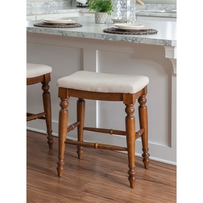 Picture of Riverbay Furniture 25" Backless Wood Counter Stool in Brown