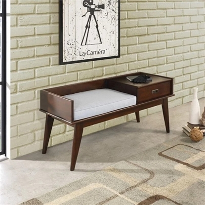 Picture of Atlin Designs Entryway Storage Bench in Auburn Brown