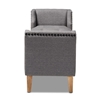 Picture of Baxton Studio Perret Tufted Linen Fabric and Wood Bench in Gray