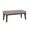 Picture of Mid Century Button Tufted Wood Leg Bench - Smoke Gray