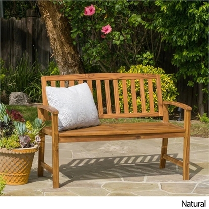 Picture of Noble House Loja Acacia Wood Outdoor Bench in Teak Finish