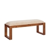 Picture of Powell Bridget Wood Upholstered Bench in Natural Brown