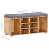 Picture of vidaXL Hall Bench 39.4"x13.8"x18.5" Solid Mango Wood