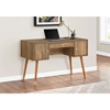 Picture of Monarch 48" Mid-Century Wooden Rippled Front Computer Desk in Walnut and Gold
