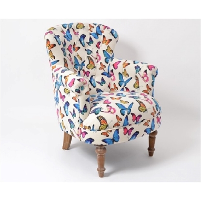Picture of Butterfly print fabric armchair BUTTERFLY