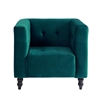Picture of Petrol Green Velvet Armchair - MARGAUX