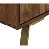 Picture of 2-door bar cabinet in Sheesham wood and gold metal - ORPHEA