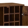 Picture of 2-door bar cabinet in Sheesham wood and gold metal - ORPHEA