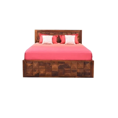 Picture of Solid Wood Sheesham Diamond King Size Bed