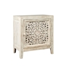 Picture of Signature Design by Ashley - Fossil Ridge Accent Cabinet - Boho Chic - Carved Floral Design - White
