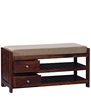 Picture of Connell Shoe Rack with Seating in Provincial Teak Finish