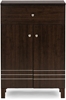 Picture of Dark Brown Modern Shoe Cabinet with 2 Doors and Drawer