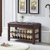 Picture of Entryway Shoe Bench, Wood Storage Bench for Living Room, Classic Indoor Shoe Storage Bench with Seat