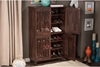 Picture of Modern and Contemporary 4-Door Oak Brown Wooden Entryway Shoes Storage Tall Cabinet