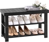 Picture of Shoe Rack for Entryway, 3-Tier Shoe Rack Bench for Front Indoor Entrance, Small Shoe Organizer with Storage, Black