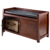 Picture of Transitional Faux Leather Storage Bench - Walnut/Espresso