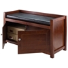 Picture of Transitional Faux Leather Storage Bench - Walnut/Espresso