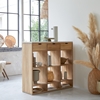Picture of Rono - Solid Acacia wood bookcase with premium terrazzo white
