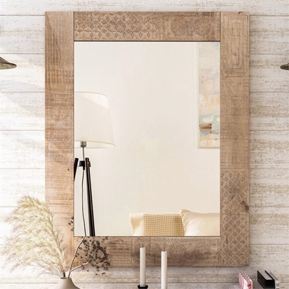 Picture of Furniture of America Druze Rustic Wood Decorative Mirror in Natural