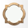 Picture of Maklaine 23" Round-Square Wood Frame Mirror in Brown
