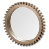 Picture of HomeRoots 35" Round Traditional Wood Frame Wall Mirror in Brown