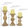 Picture of Leeds & Co Brown Mango Wood Candle Holder (Set of 3)