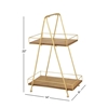 Picture of Leeds & Co Brown Wood and Iron Metal Natural 2-Tier Tray Stand