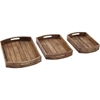 Picture of Leeds & Co Light Brown Mango Wood Rustic Tray (Set of 3)
