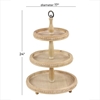Picture of Leeds & Co Light Brown Wood Natural 3-Tier Tray Stand