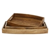 Picture of Leeds & Co Rustic Brown Mango Wood Rustic Tray (Set of 3)