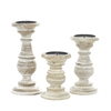 Picture of Leeds & Co White Mango Wood Candle Holder (Set of 3)