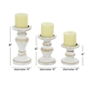 Picture of Leeds & Co White Wood Farmhouse Candle Holder (Set of 3)