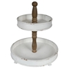 Picture of Stratton Home Decor 2 Tier Round Wood Tray in White and Natural