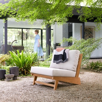 Picture of Solid teak wood garden armchair