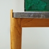 Picture of Teak and marble Side table black
