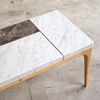 Picture of Solid Acacia Wood and marble coffee table 111x48 cm