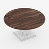 Picture of Solid Wood Rustic Large Round Dining Table For 8 People
