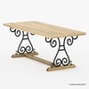 Picture of Solid Wood & Wrought Iron Dining Table