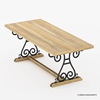 Picture of Solid Wood & Wrought Iron Dining Table