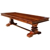 Picture of Solid Wood Trestle Pedestal Large Rectangle Rustic Dining Table
