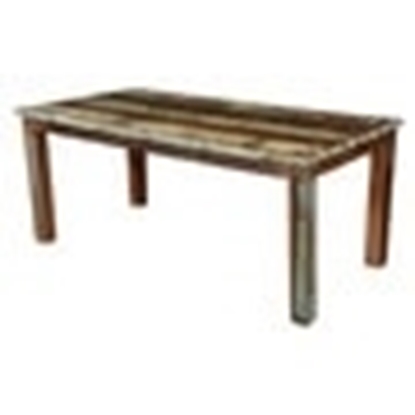 Picture of Rustic Reclaimed Wood Striped Dining Table