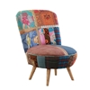 Picture of SOLID WOOD  Large Round Slipper Chair Short Splayed Legs