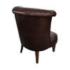Picture of Sheesham Wood Leather Tufted Accent Barrel Chair
