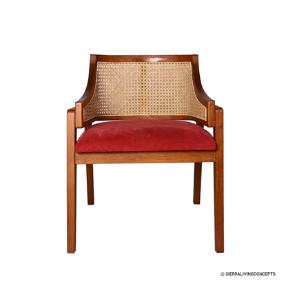 Picture of Rustic Teak Wood Woven Rattan Accent Chair