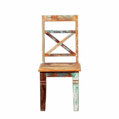 Picture of Classic X Back Reclaimed Wood Dining Chair