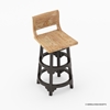 Picture of Rustic Two Tone Sheesham Wood Bar Stool