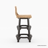 Picture of Rustic Two Tone Sheesham Wood Bar Stool