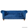 Picture of Solid Wood Living Room Blue Velvet Sofa